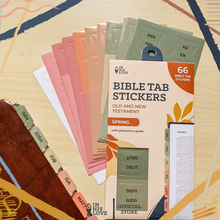 Load image into Gallery viewer, In His Love Bible Tab Stickers Old &amp; New testament Set - SPRING
