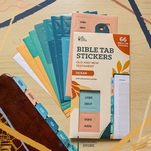 Load image into Gallery viewer, In His Love Bible Tab Stickers Old &amp; New testament Set - OCEAN
