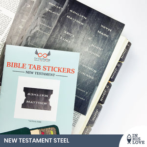 Bible Tab Stickers Old & New testament Set - Steel