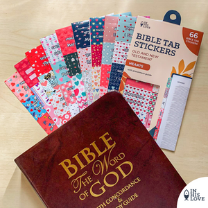 Bible Tab Stickers Old & New testament Set - Hearts