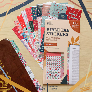 Bible Tab Stickers Old & New testament Set - Hearts