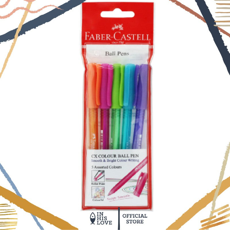 Faber Castell CX Colour Ball Pen 5Pcs/Pack