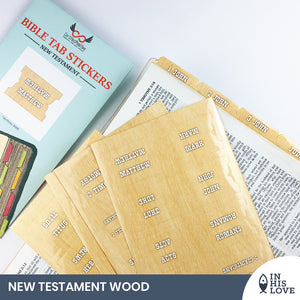 Bible Tab Stickers Old & New testament Set - Wood
