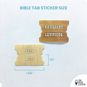 Bible Tab Stickers Old & New testament Set - Wood