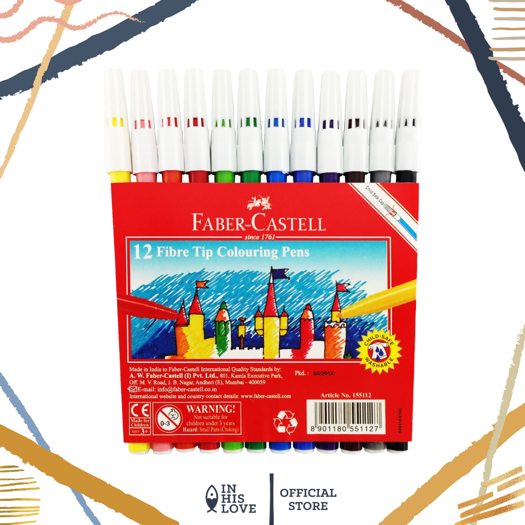 Faber-Castell Fiber Tip Colouring Markers 12 colors
