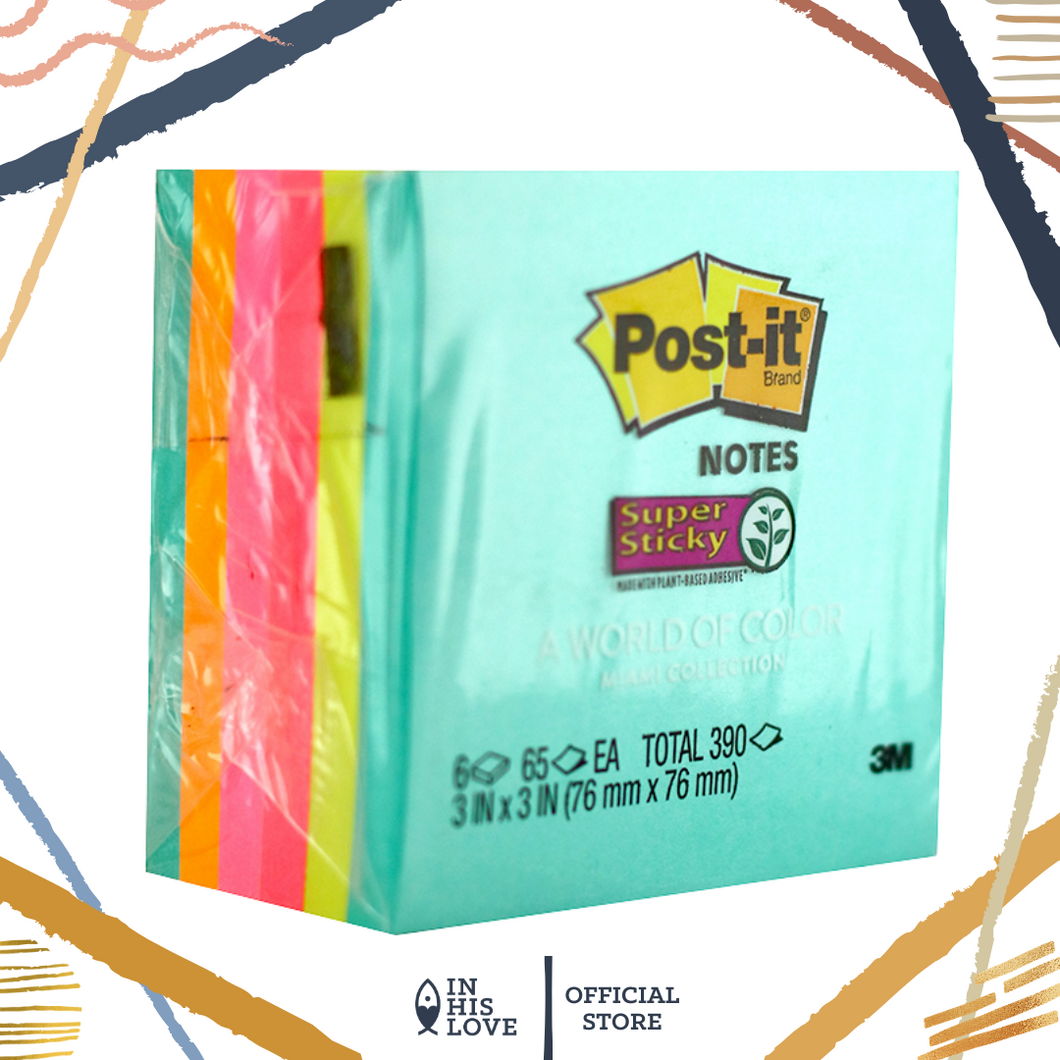 Post-It Super Sticky Notes Miami 3In x 3In