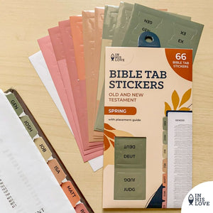 In His Love Bible Tab Stickers Old & New testament Set - SPRING